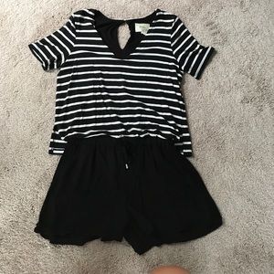 Comfy elevenses romper purchased at Anthropologie!